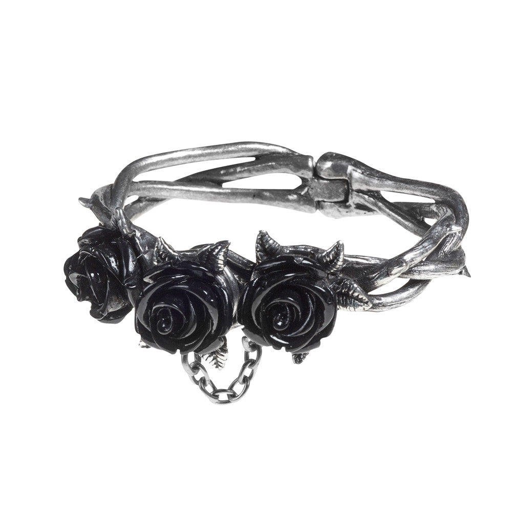 Alchemy Gothic Wild Black Roses Bracelet A125