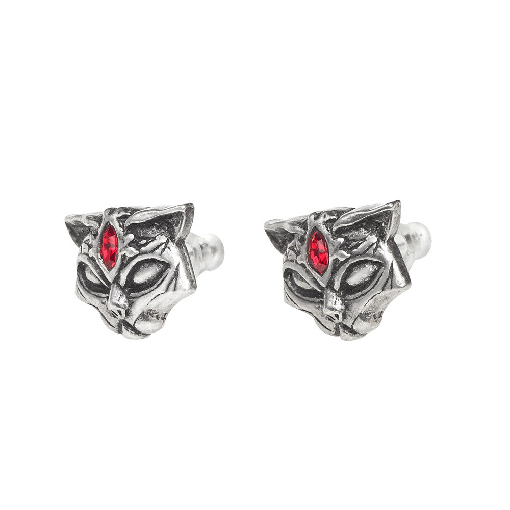 Alchemy Gothic Sacred Egyptian Cat Warrior Earrings E406