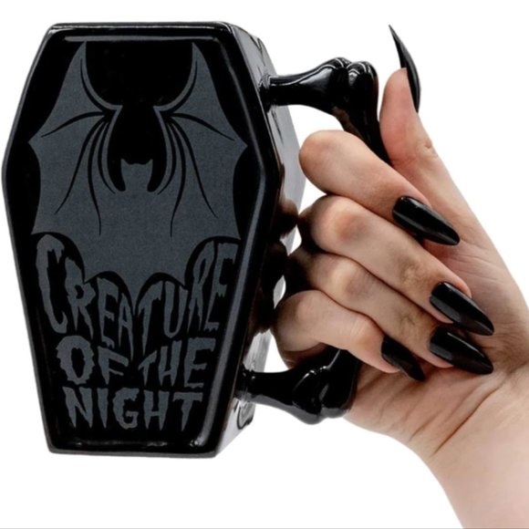 Kreepsville 666 Creature of the Night Bat Black Coffin Mug
