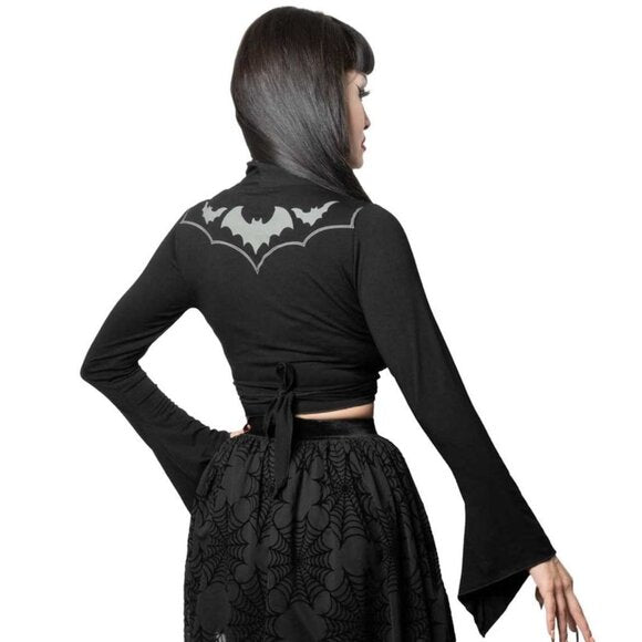 Kreepsville 666 County Bat Black LS Tie Top