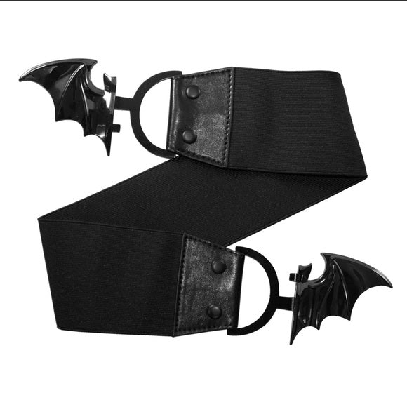 Kreepsville 666 Black Bat Buckle Elastic Waist Belt