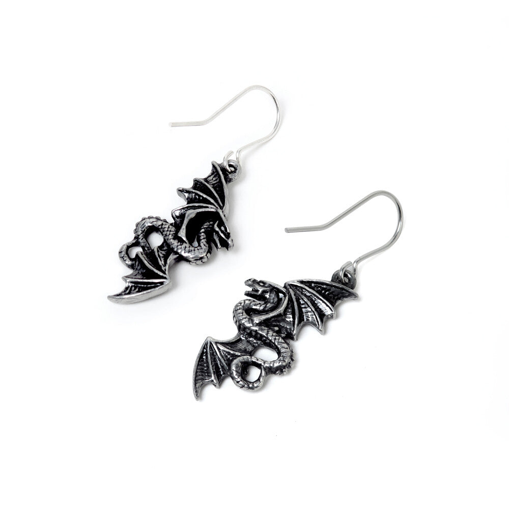 Alchemy Gothic Flight of Airus Dragon Earrings E442