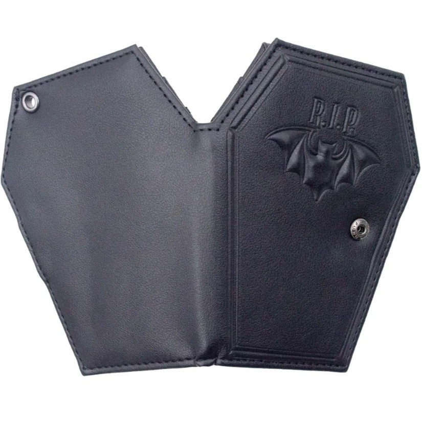Kreepsville 666 RIP Bat Coffin Black Bi-Fold Wallet