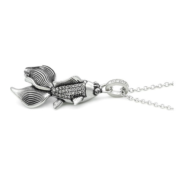 Controse Koi Fish Necklace SST Austrian Crystals