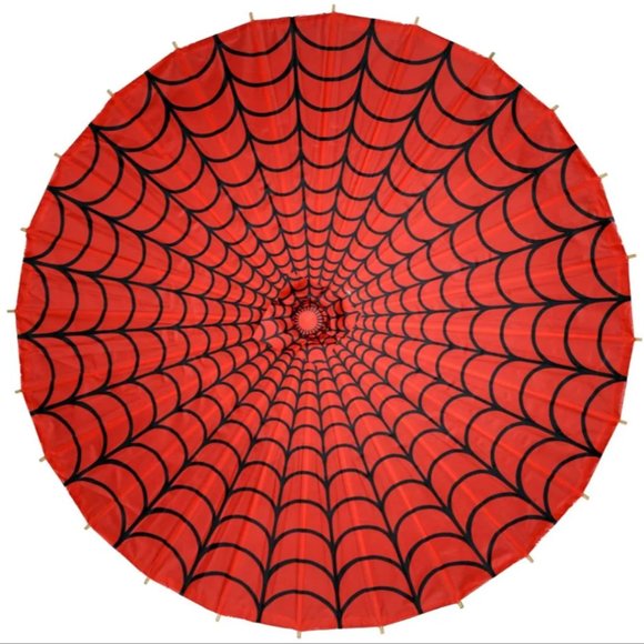 Kreepsville 666 Spiderweb Red & Black Shade Parasol