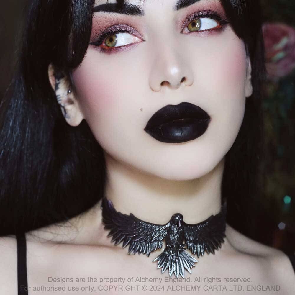 Alchemy Gothic Curse of Coronis Choker Black Raven P956