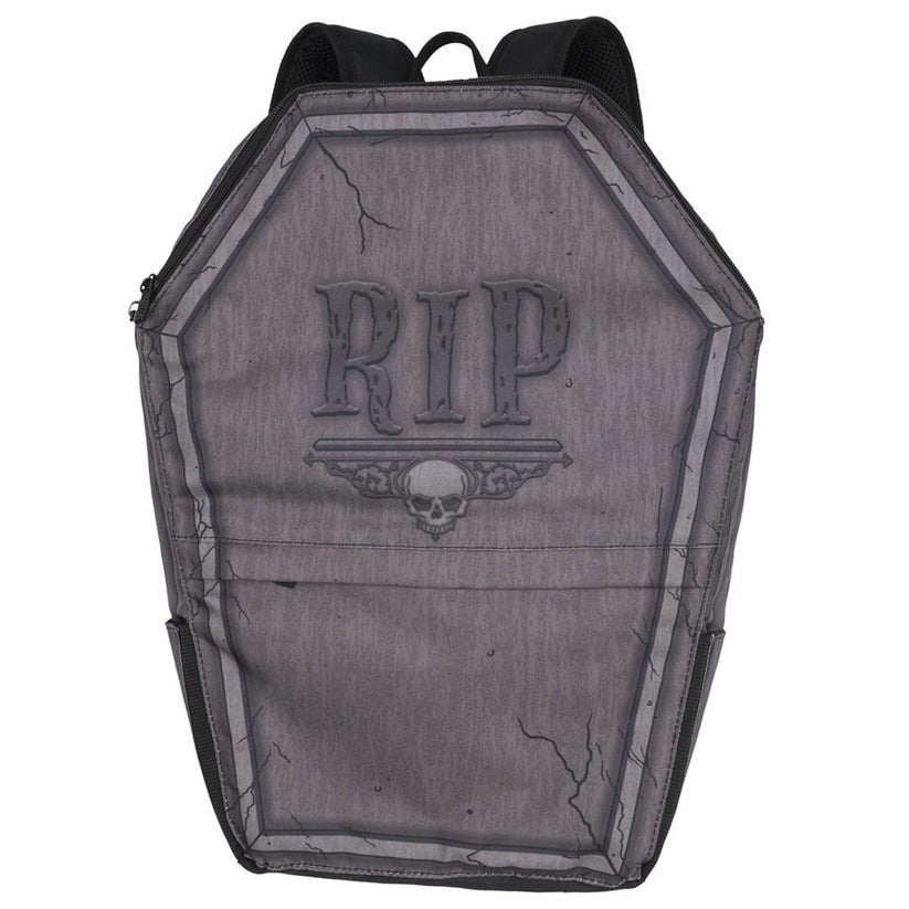 Kreepsville Tombstone RIP Coffin Gray Backpack