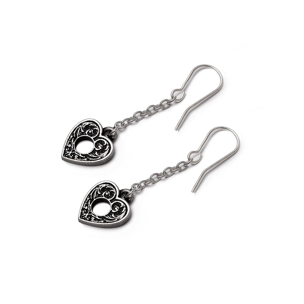 Alchemy Gothic Heart Ouija Planchette Earrings E471