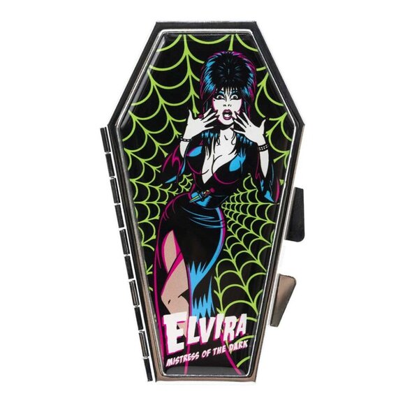Kreepsville 666 Elvira Neon Green Web Compact Mirror