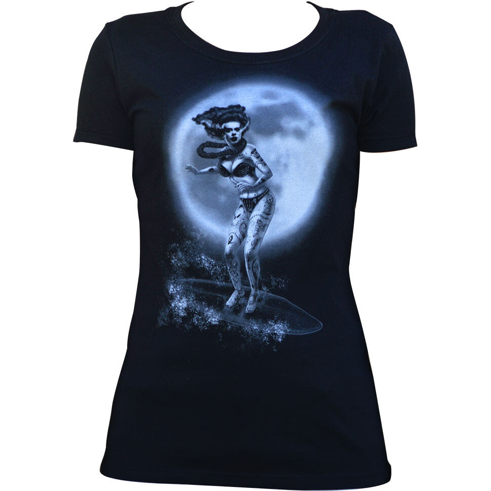 Lowbrow Art Aloha Bride Frankenbride Surfer Tee
