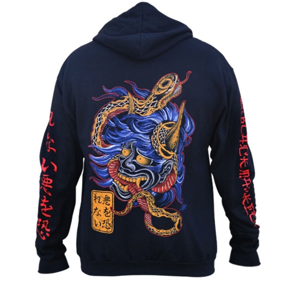 Scorned Japanese Demon Tattoo Art Black Hoodie S- M-L-XL-2XL NWT