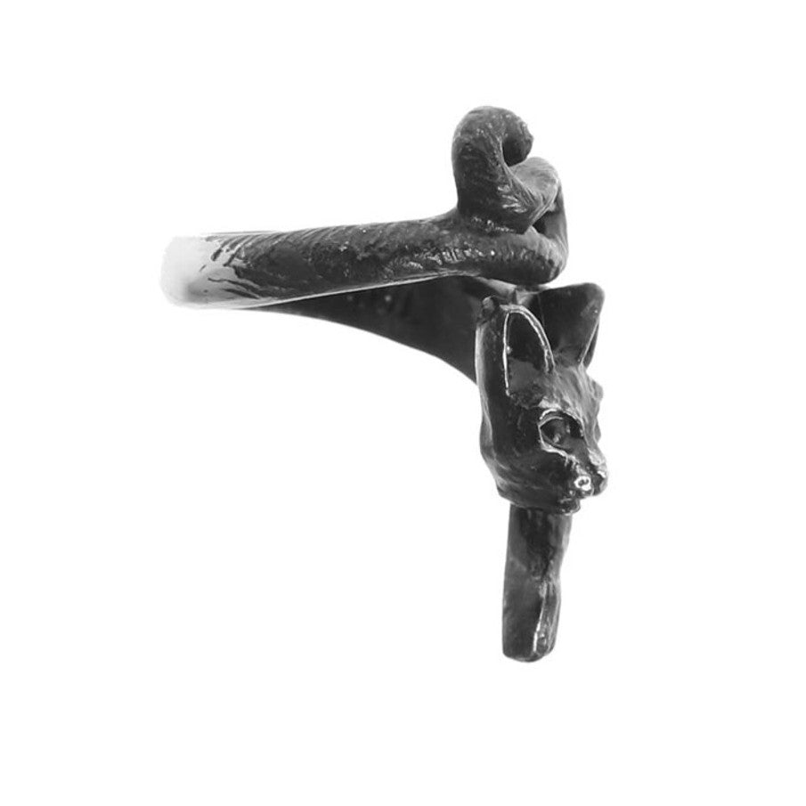Silver ram head and horned figure on a white background