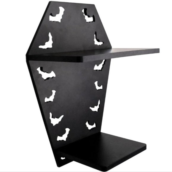 Kreepsville 666 Coffin Bat Shelf Black Mini Wooden Wall Shelving Kit