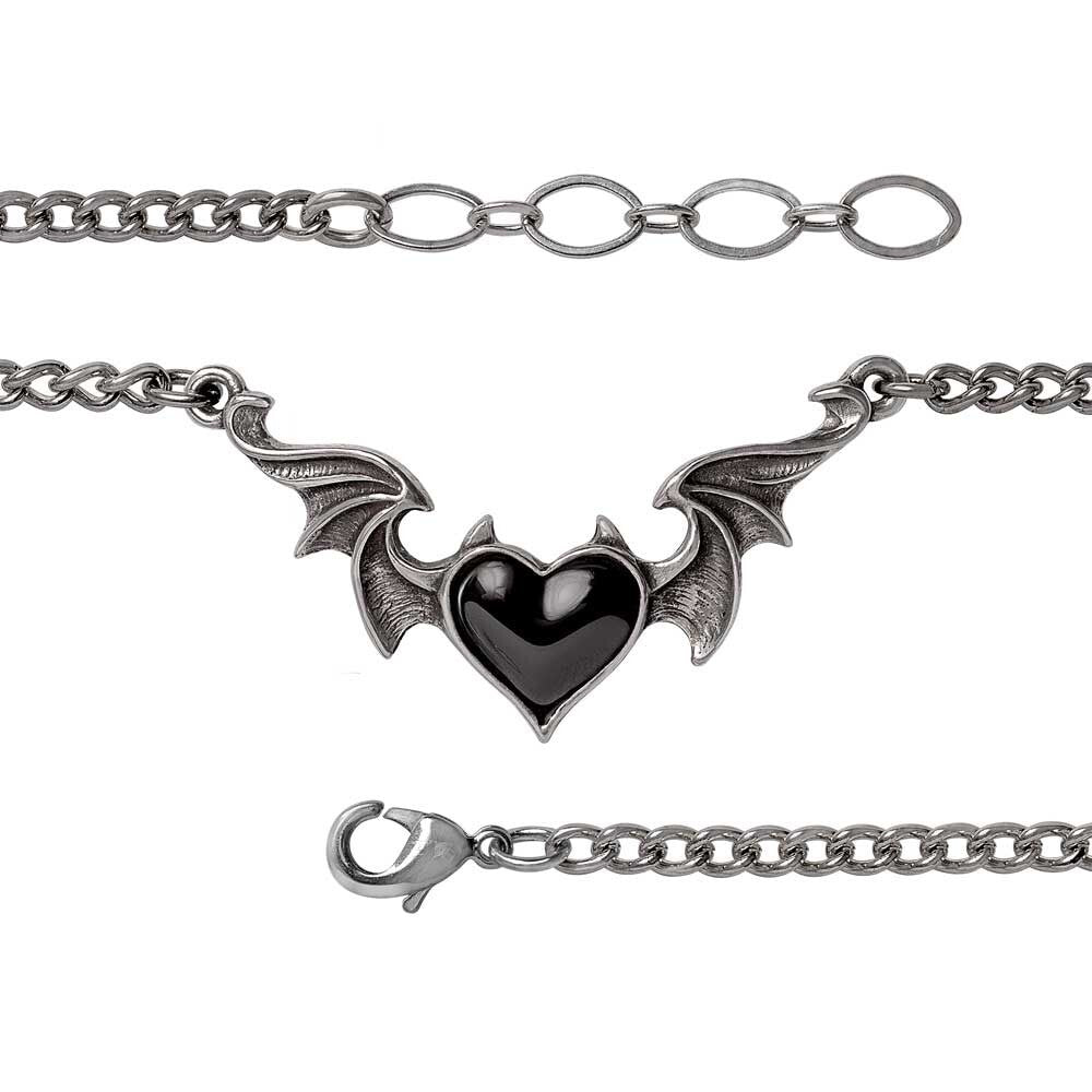 Alchemy Gothic Blacksoul Chain Bracelet Black Heart A141