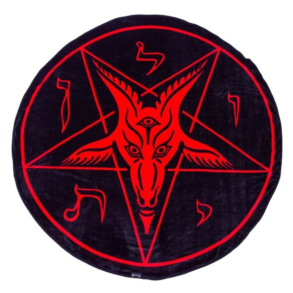 Kreepsville 666 Satanic Circle Baphomet Super Soft Throw