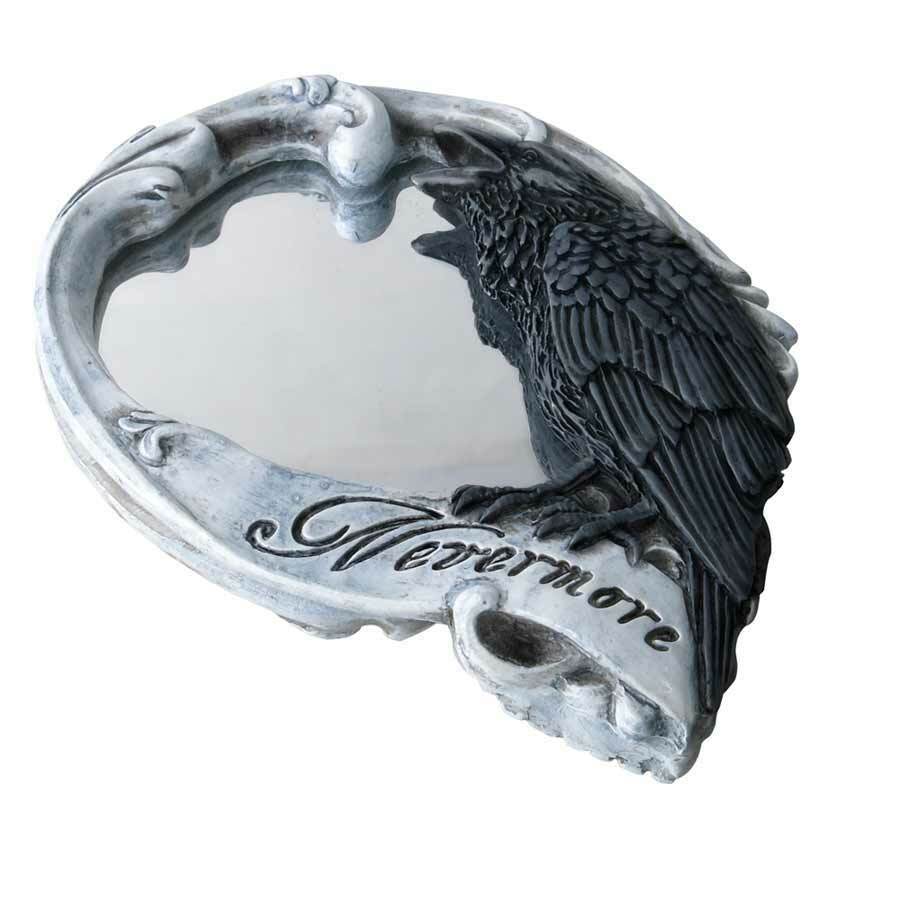 Alchemy Gothic Nevermore Skull Raven Compact Mirror V27