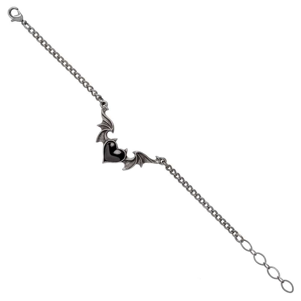 Alchemy Gothic Blacksoul Chain Bracelet Black Heart A141