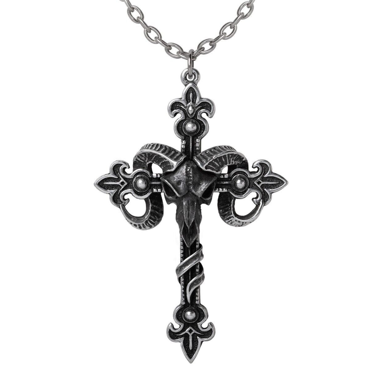 Alchemy Gothic Templar Cross of Baphomet Pendant P952