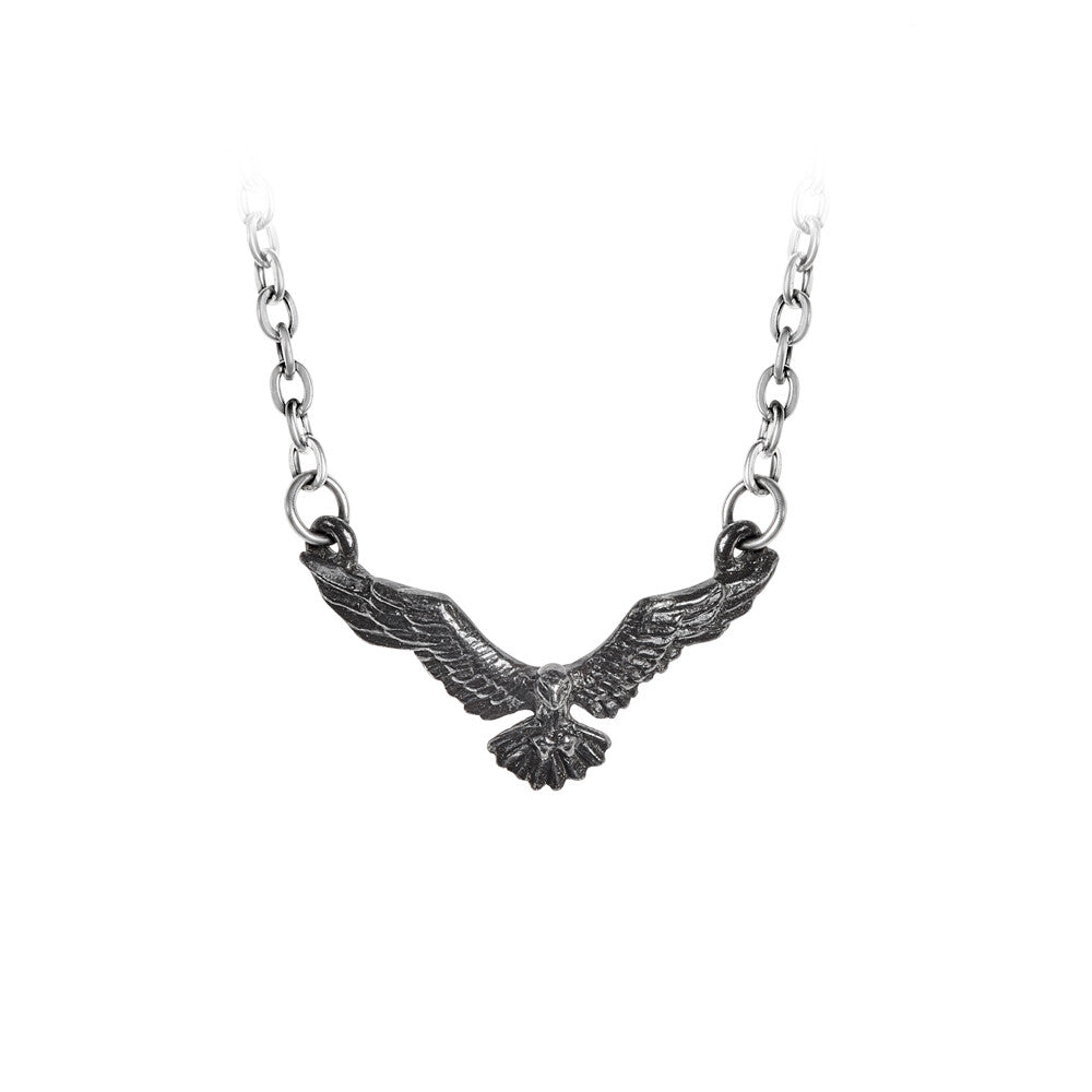 Alchemy Gothic Ravenette Pendant Flying Raven P876
