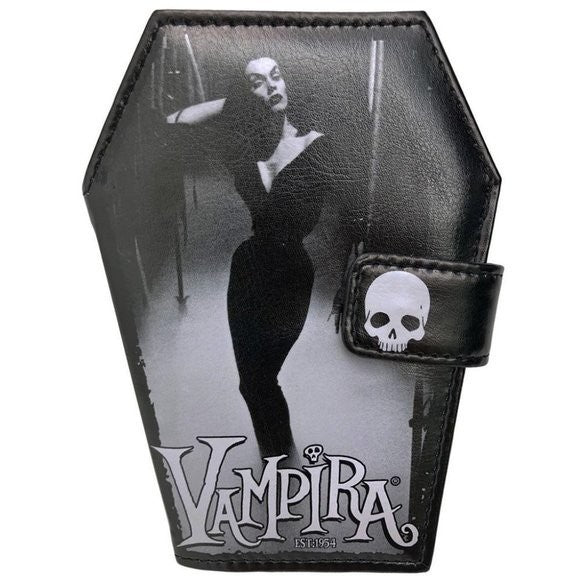 Kreepsville 666 Vampira in Mist Black Vegan Bifold Wallet
