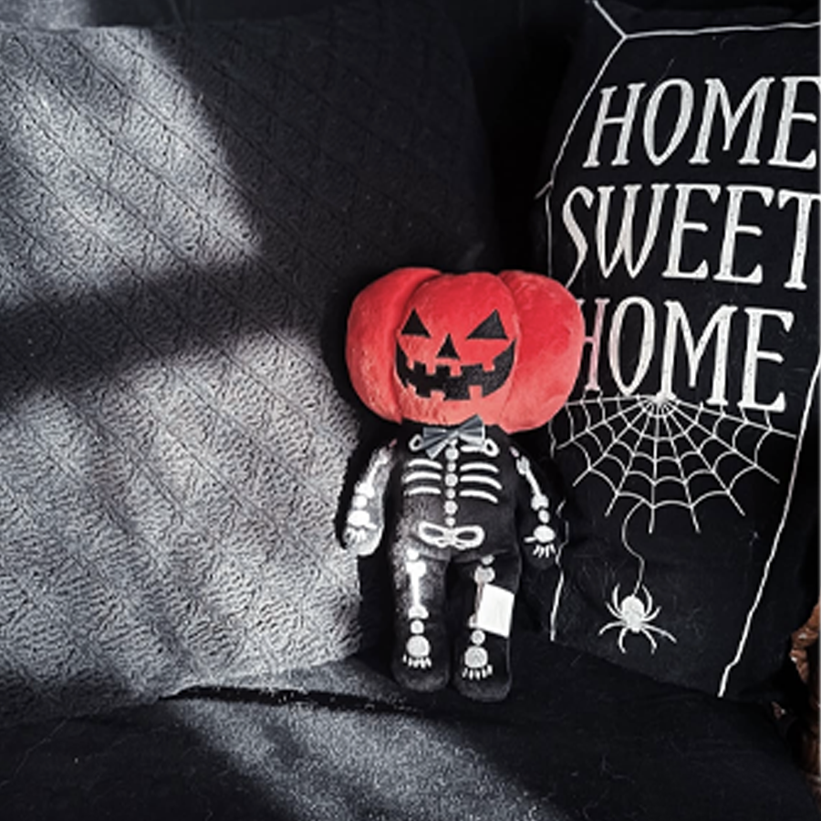 MaterialJill Pumpkin Head Halloween Skeleton 12" Plush Doll