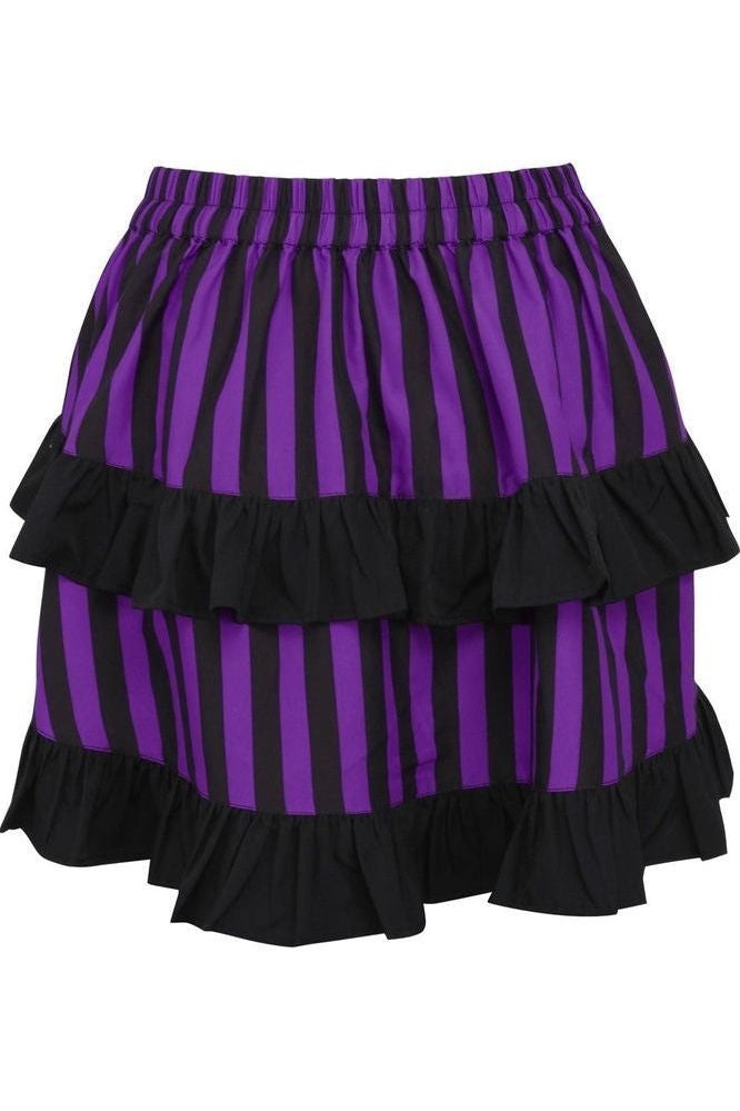 Daisy Corsets Purple Black Striped Ruched Bustle Skirt