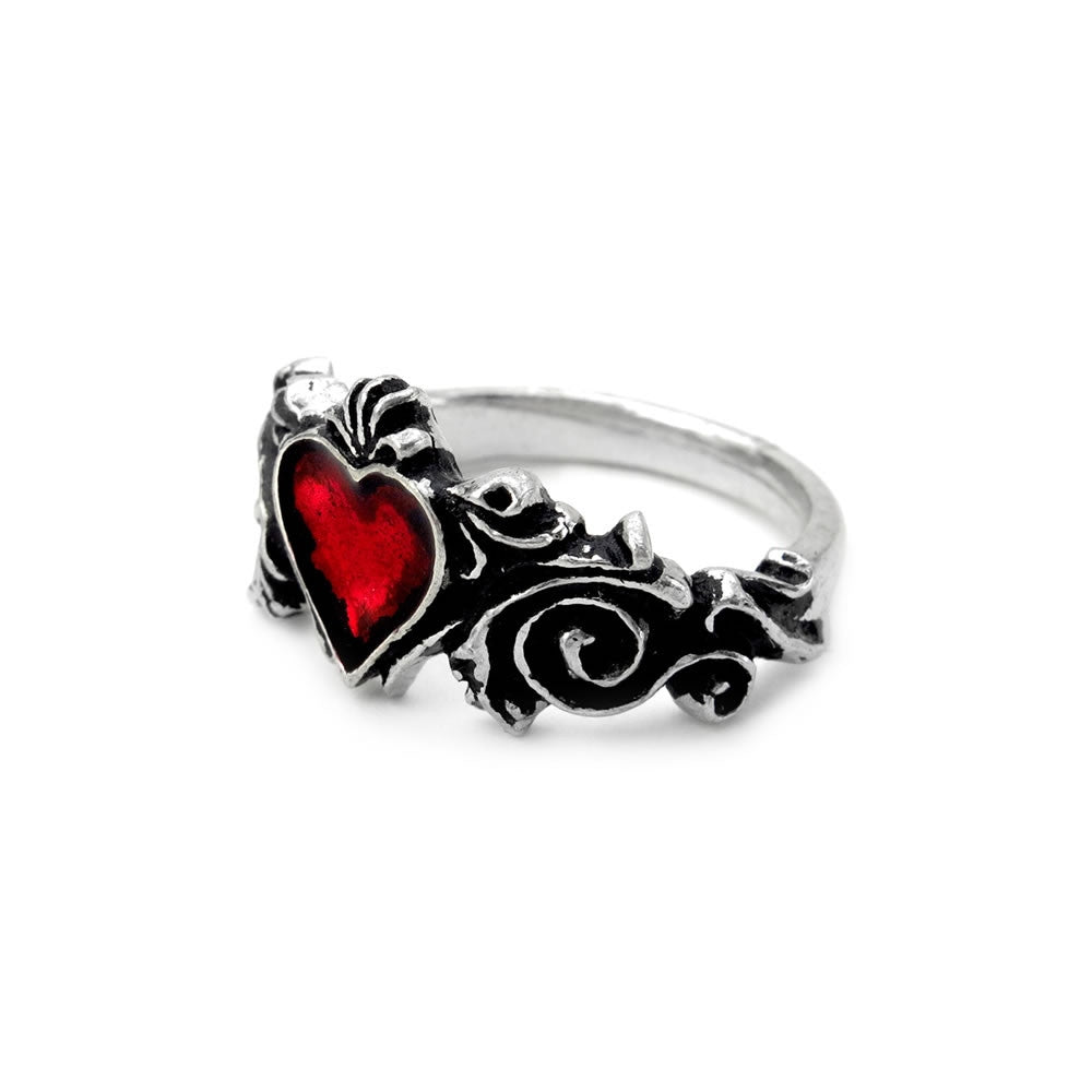 Alchemy Gothic Betrothal Romantic Red Heart Ring R134