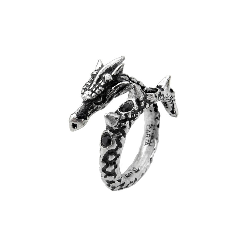 Alchemy Gothic Dragon Curl Vis Viva Wrap Ring R183