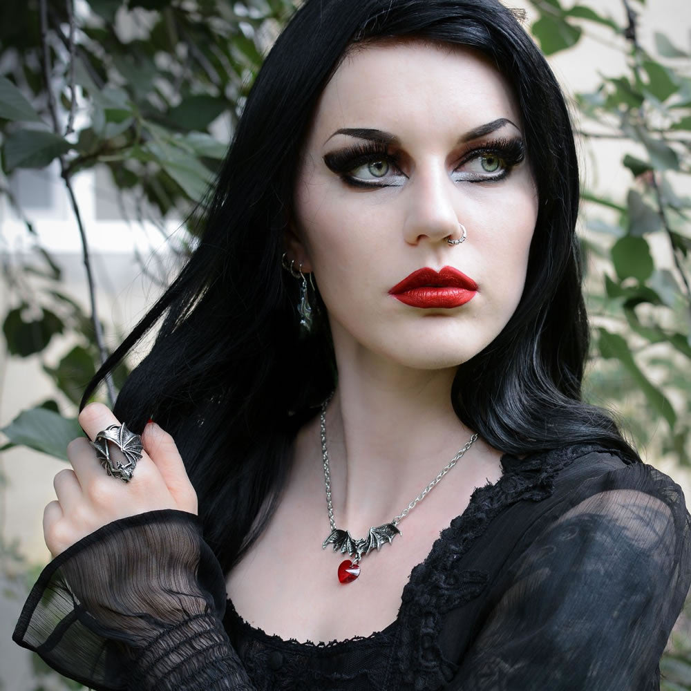Alchemy Gothic Stealth Bat Wings Ring R216