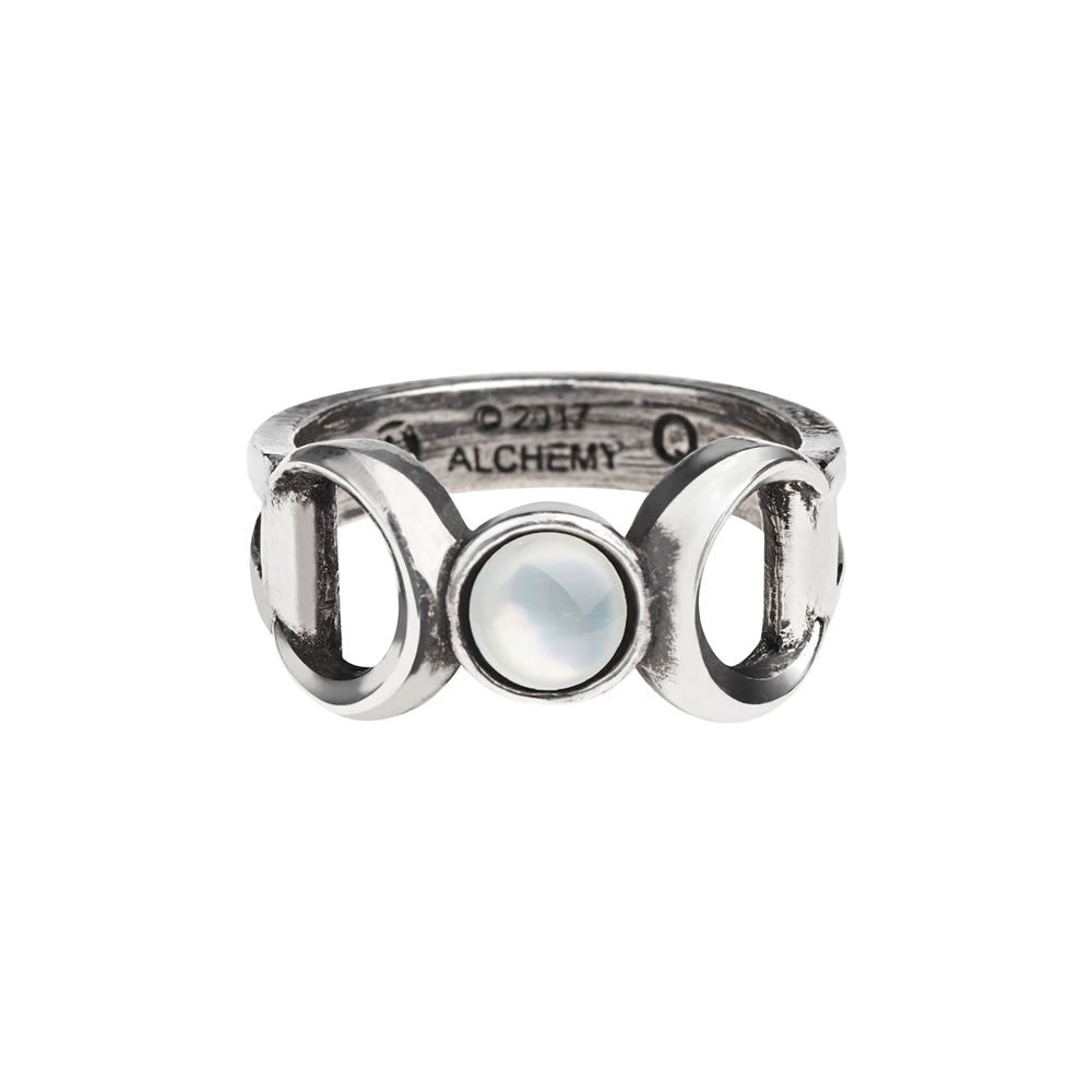 Alchemy Gothic Triple Goddess Occult Ring R219