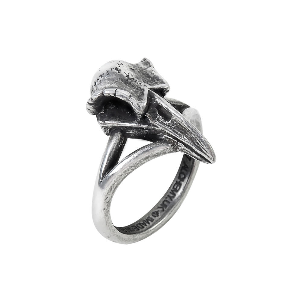 Alchemy Gothic Rabeschadel Kleiner Raven Skull Ring R220
