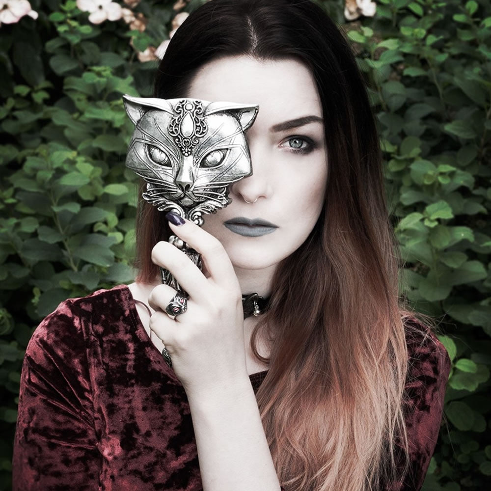 Alchemy Gothic Bastet Goddess of Sex Black Cat Ring R224