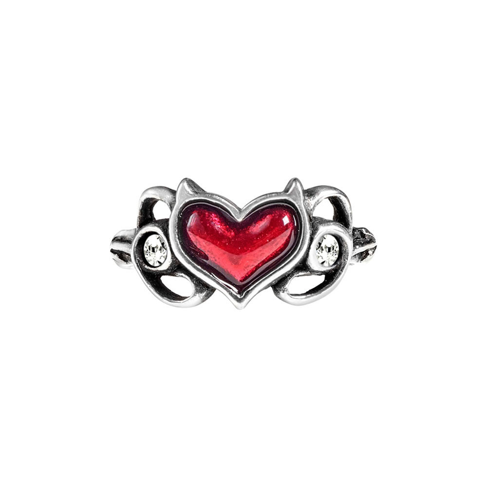 Alchemy Gothic Little Devil Ring Red Heart R238