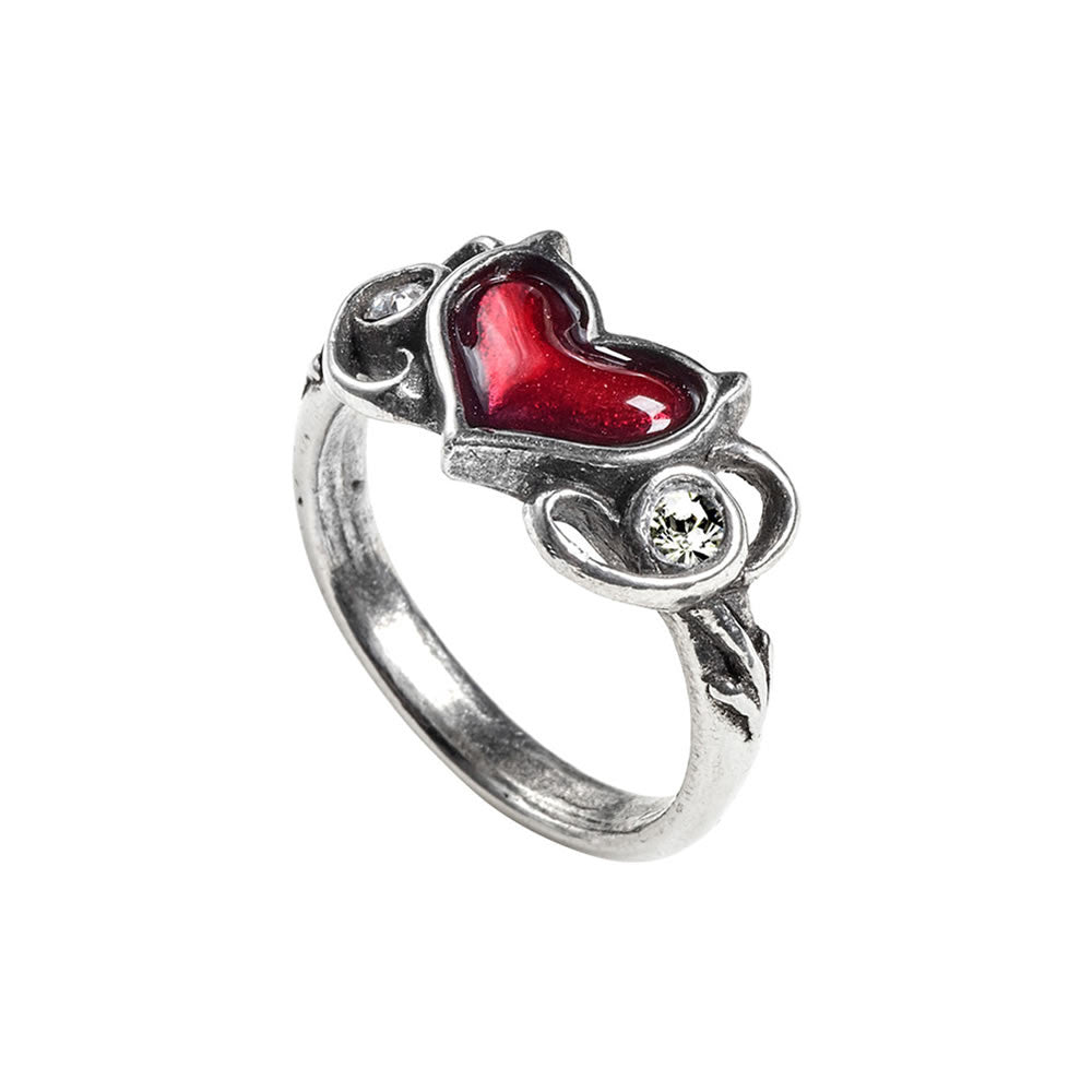 Alchemy Gothic Little Devil Ring Red Heart R238