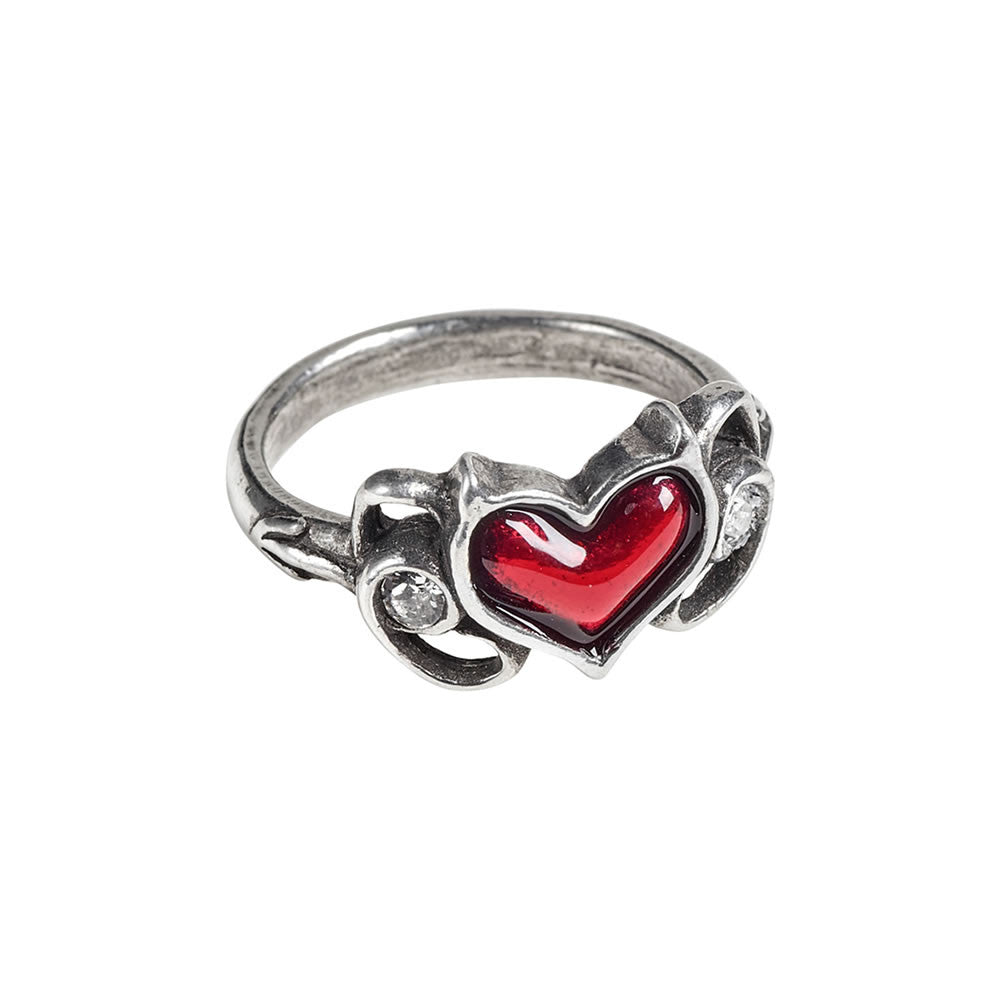 Alchemy Gothic Little Devil Ring Red Heart R238
