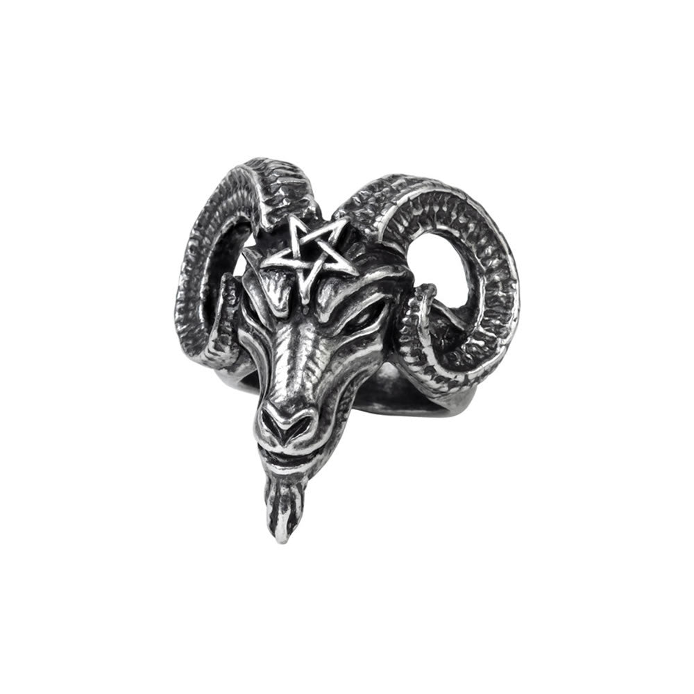 Alchemy Gothic Baphomet Ram Skull Gothic Ring