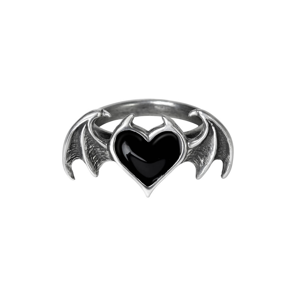 Alchemy Gothic Blacksoul Black Heart Ring R240