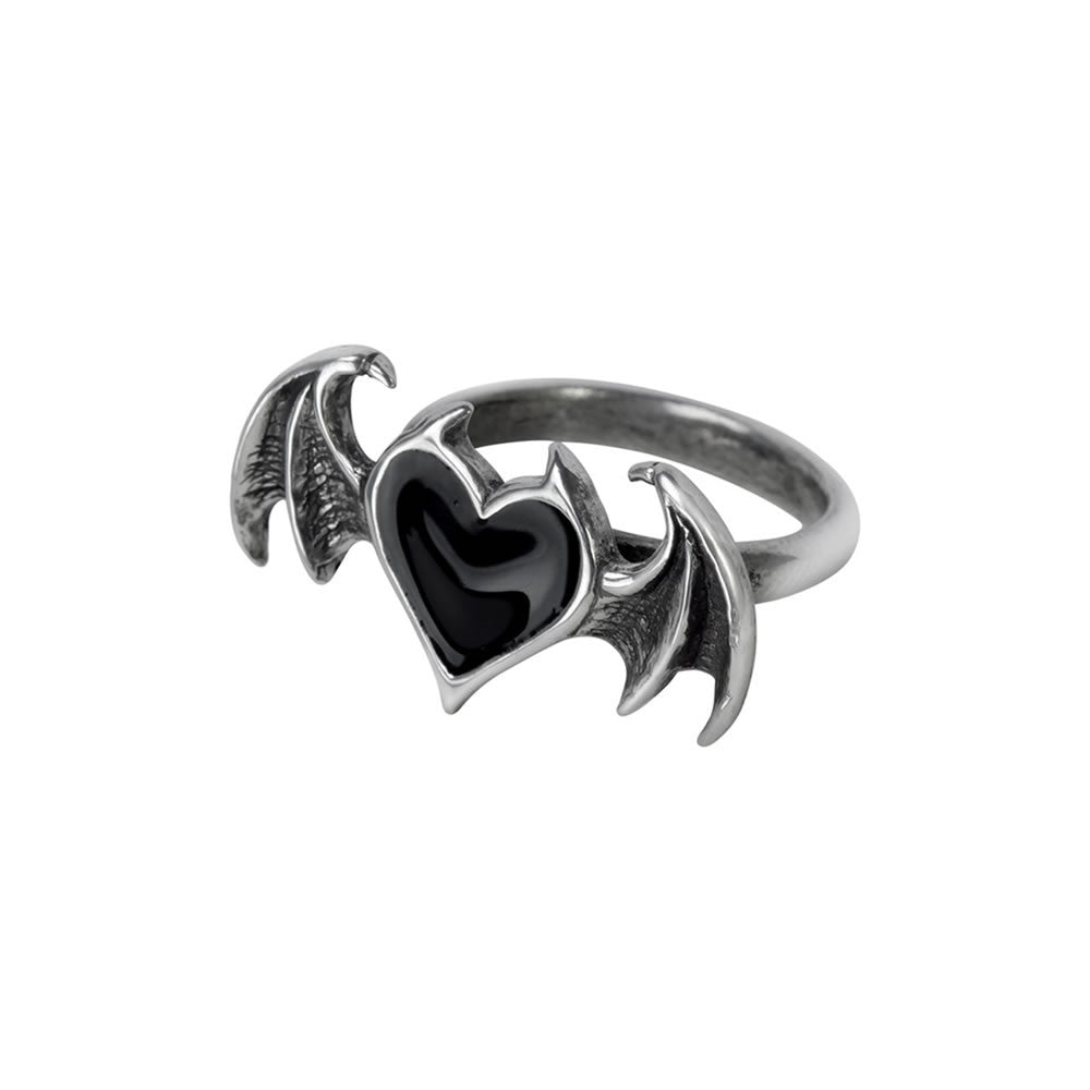 Alchemy Gothic Blacksoul Black Heart Ring R240