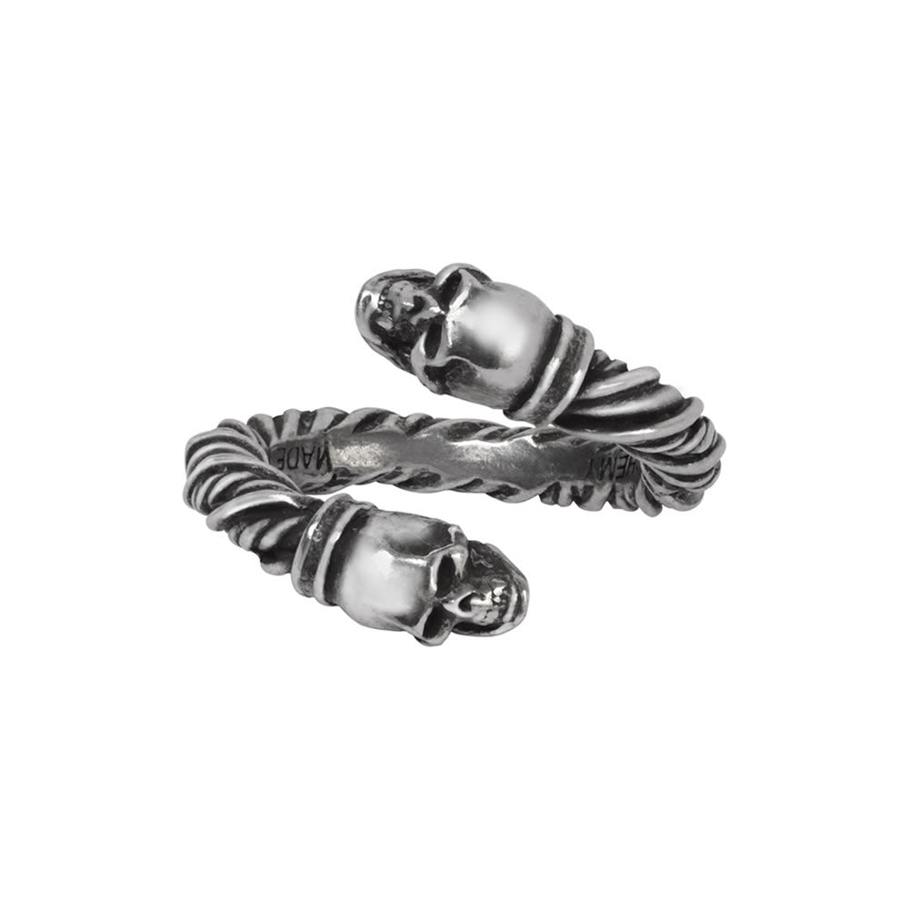 Alchemy Gothic Battle Twist Skulls Wrap Ring R242