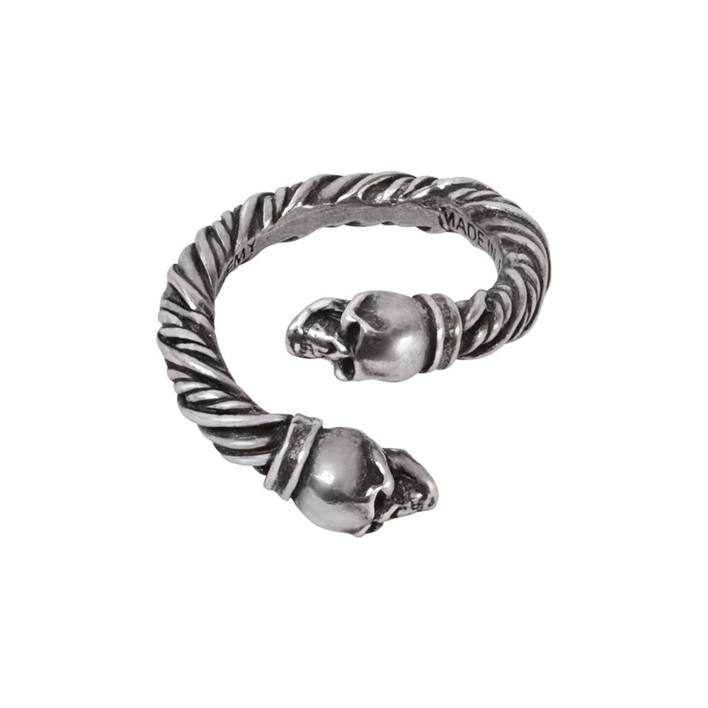 Alchemy Gothic Battle Twist Skulls Wrap Ring R242