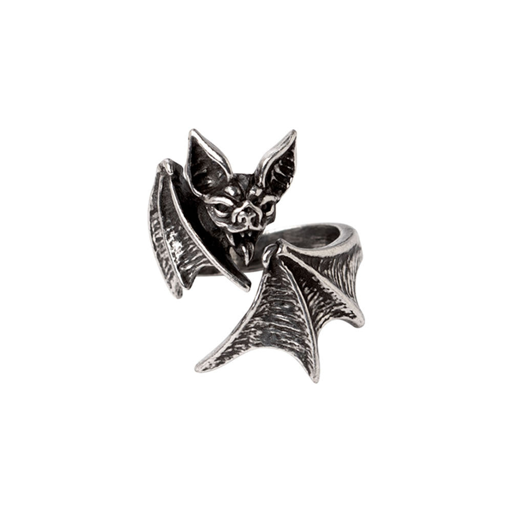 Alchemy Gothic Nighthawk Bat Wrap Ring R246