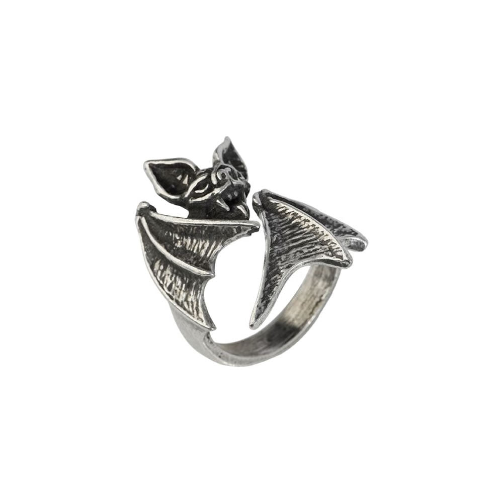 Alchemy Gothic Nighthawk Bat Wrap Ring R246