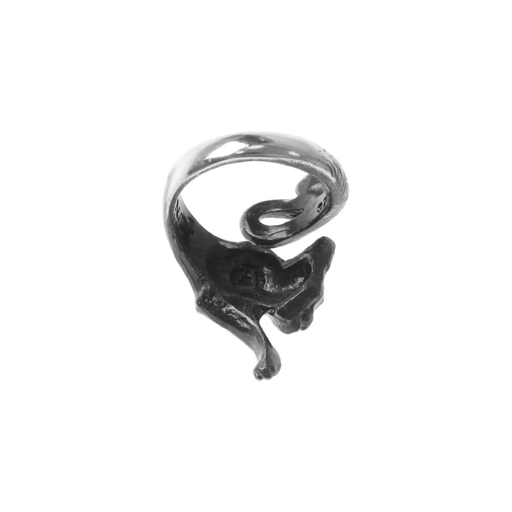 Alchemy Gothic Le Chat Noir Black Cat Wrap Ring R249