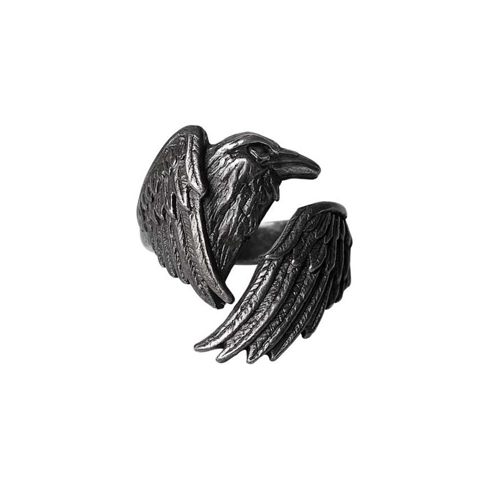 Alchemy Gothic Made of the Night Black Raven Wrap Ring R250