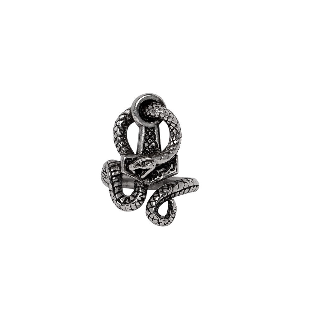 Alchemy Gothic Bane of Thor Snake Adjustable Ring R257
