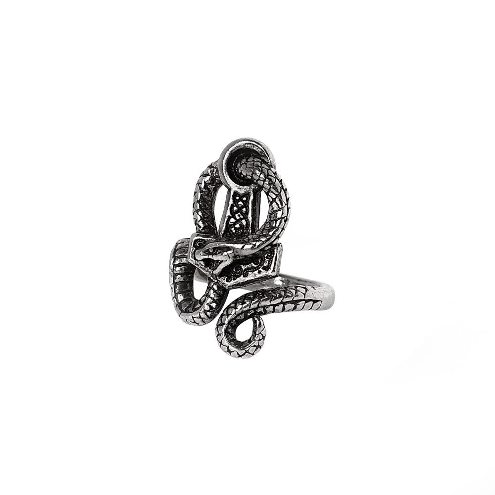 Alchemy Gothic Bane of Thor Snake Adjustable Ring R257