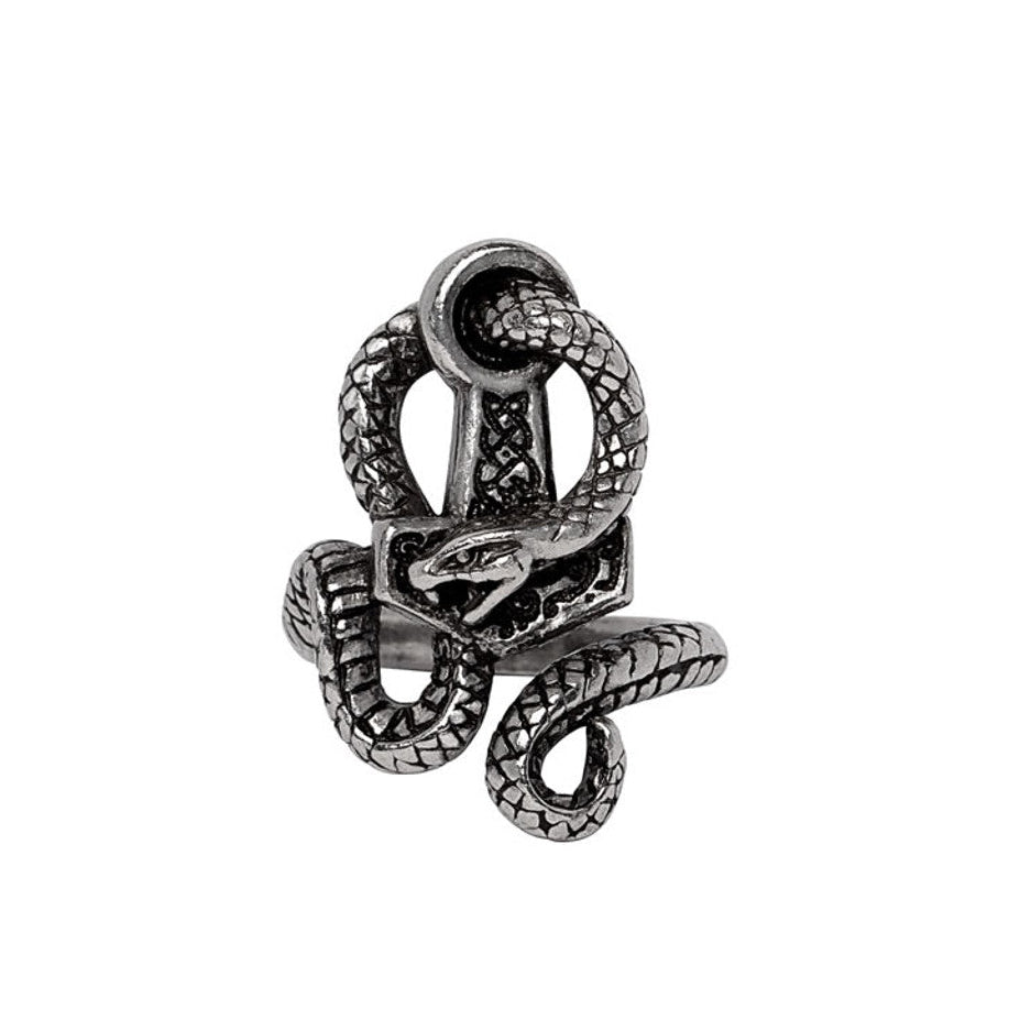 Alchemy Gothic Bane of Thor Snake Adjustable Ring R257