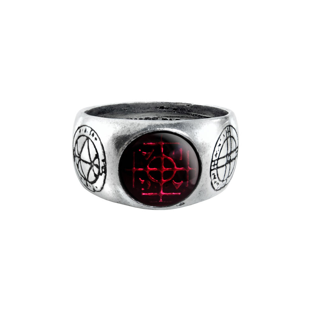 Alchemy Gothic Agla Pewter Ring Kabbalistic R71