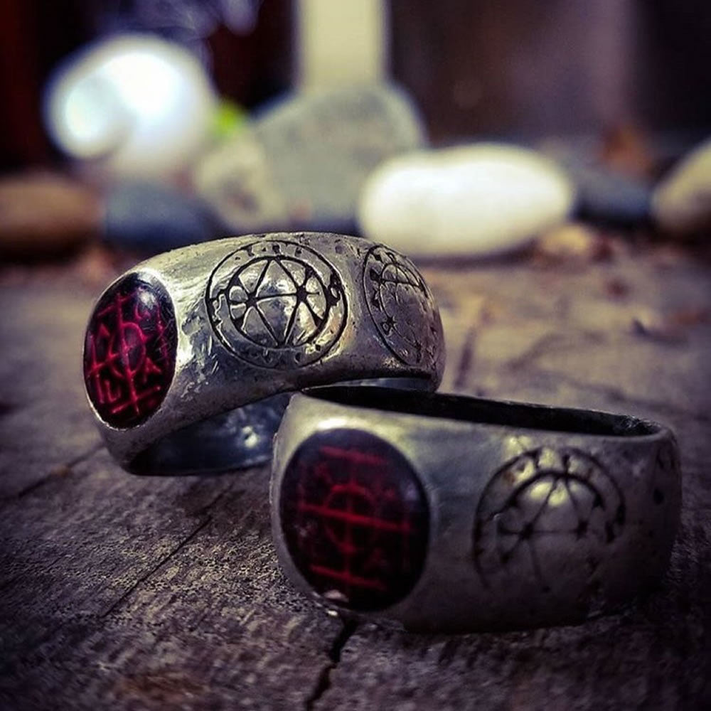 Alchemy Gothic Agla Pewter Ring Kabbalistic R71