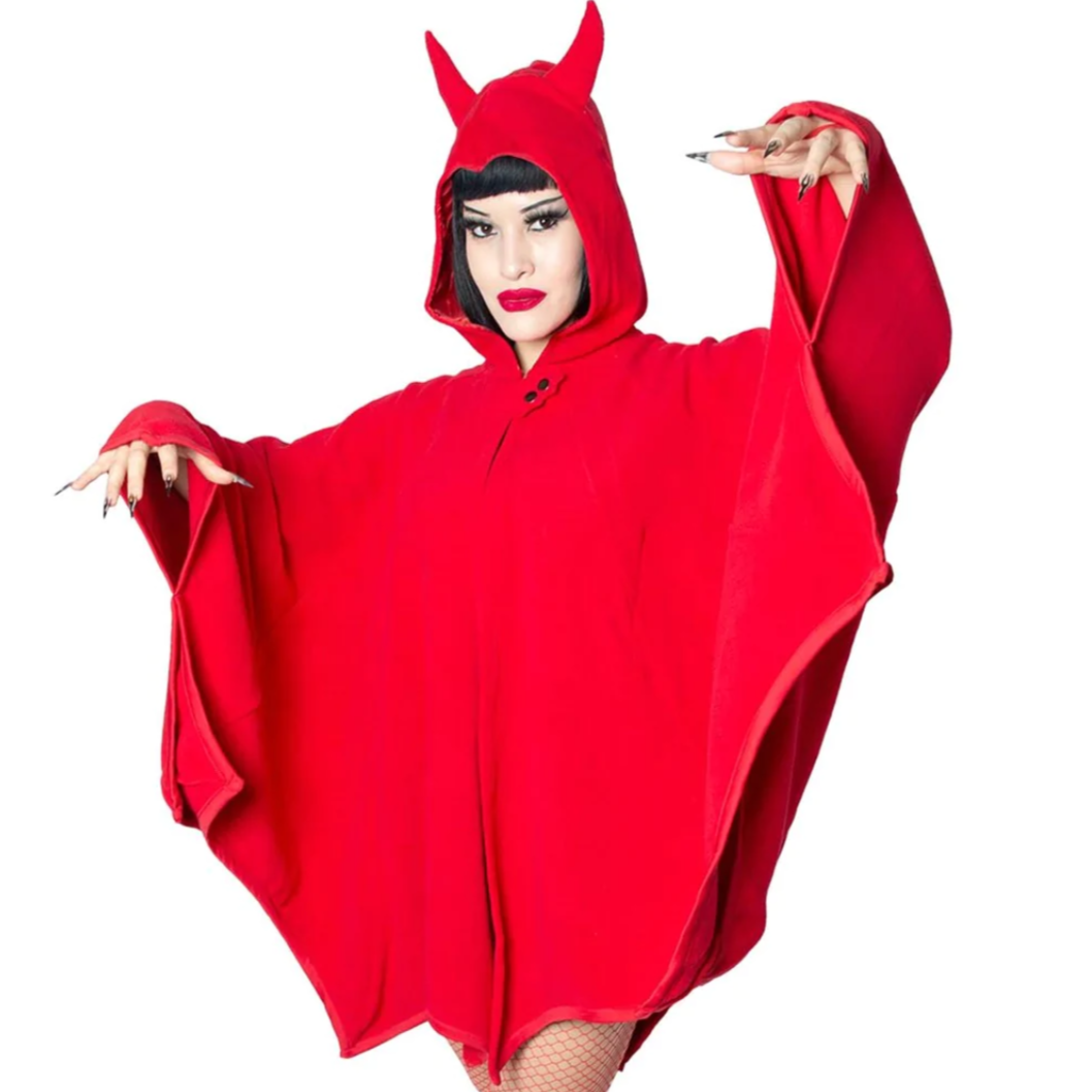 Kreepsville 666 Red Devil Horn Hood Cape Bat Wing